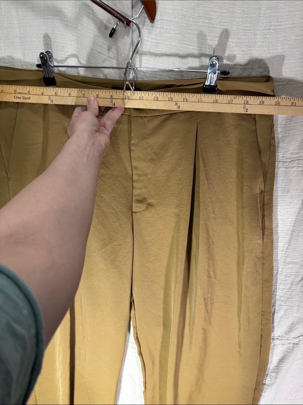 NWT Banana Republic Pleated Wide Leg Trousers Camel Tan 18 Petite Classic Career - Picture 5 of 9
